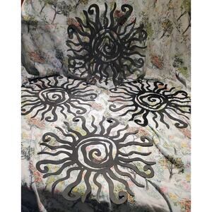 Riverside Designs Wacky Sun Metal Wall Art Decor - 12 Inch Black Set Of 4